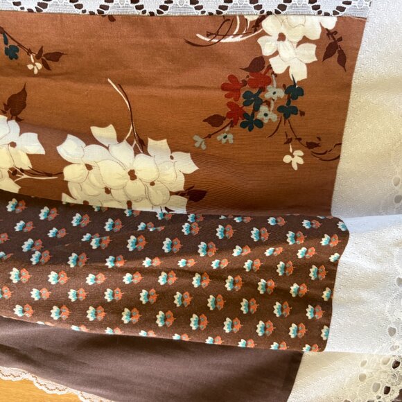 Vintage Carefree Fashions Skirt Brown Cottagecore Lace Prairie Gunne Sax Style - Picture 6 of 10